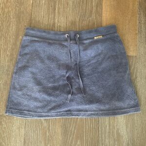Blue Velour Mini Skort